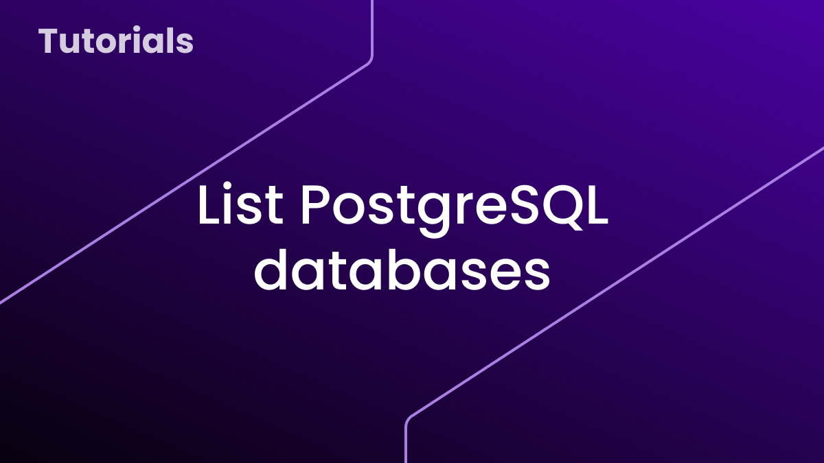 Listing PostgreSQL databases from the Command Line