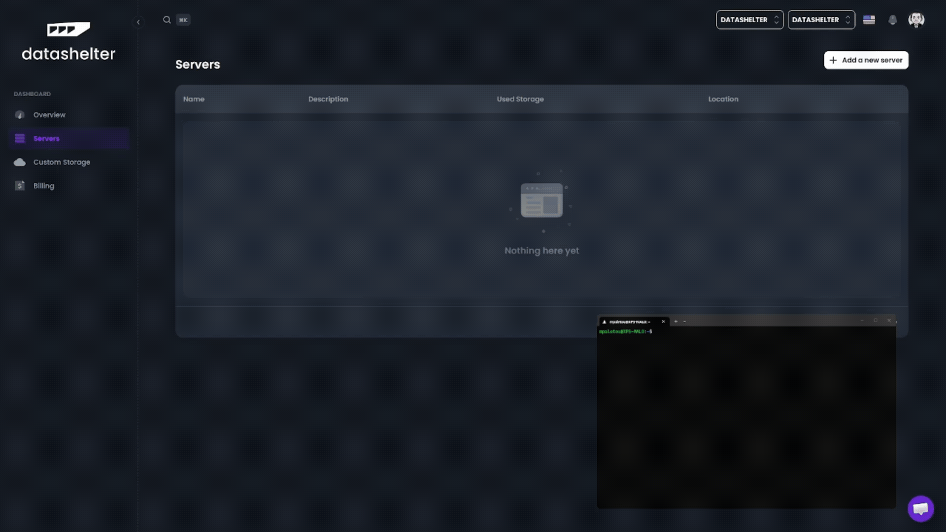 Parcours de configuration de serveur simplifié